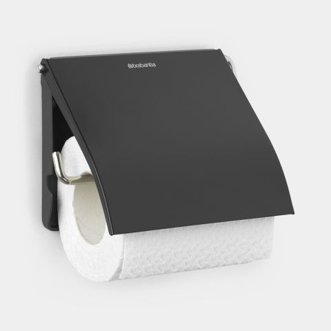 ReNew Toiletrolhouder met klep - Matt Black