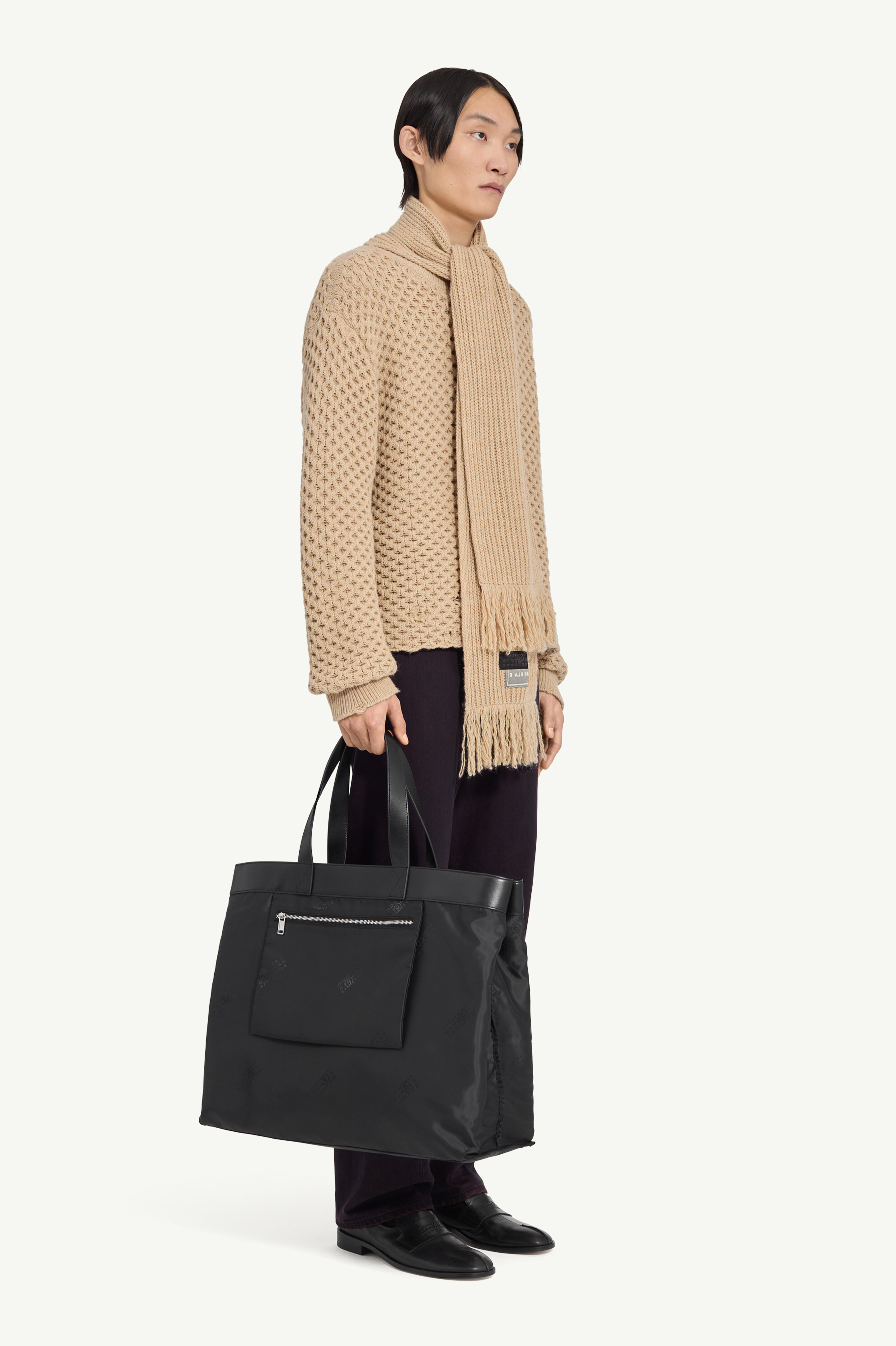 Pull en maille avec écharpe en laine pour femme | MM6