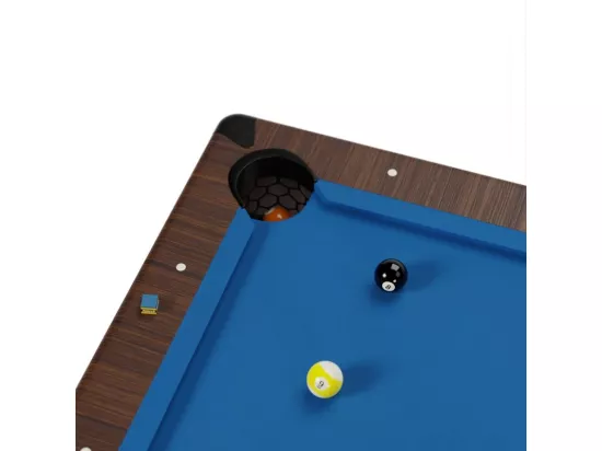 Billard Américain convertible table 8places KITBILL 7Ft - 226,5 x 126,5 x 80 cm Plateau dînatoire et accessoires inclus - Marron