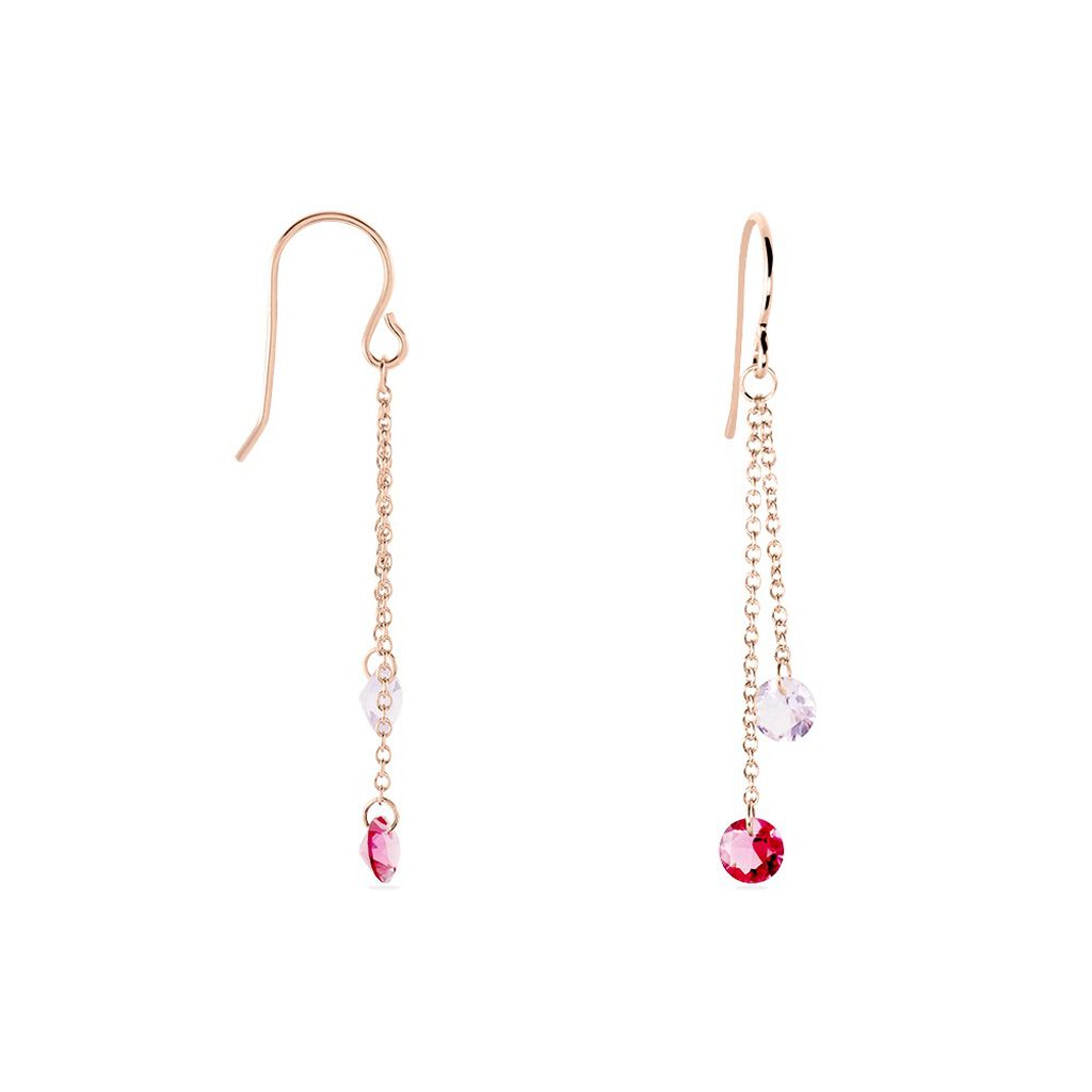 Boucles D'oreilles Pendantes Murial Argent Rose Oxyde