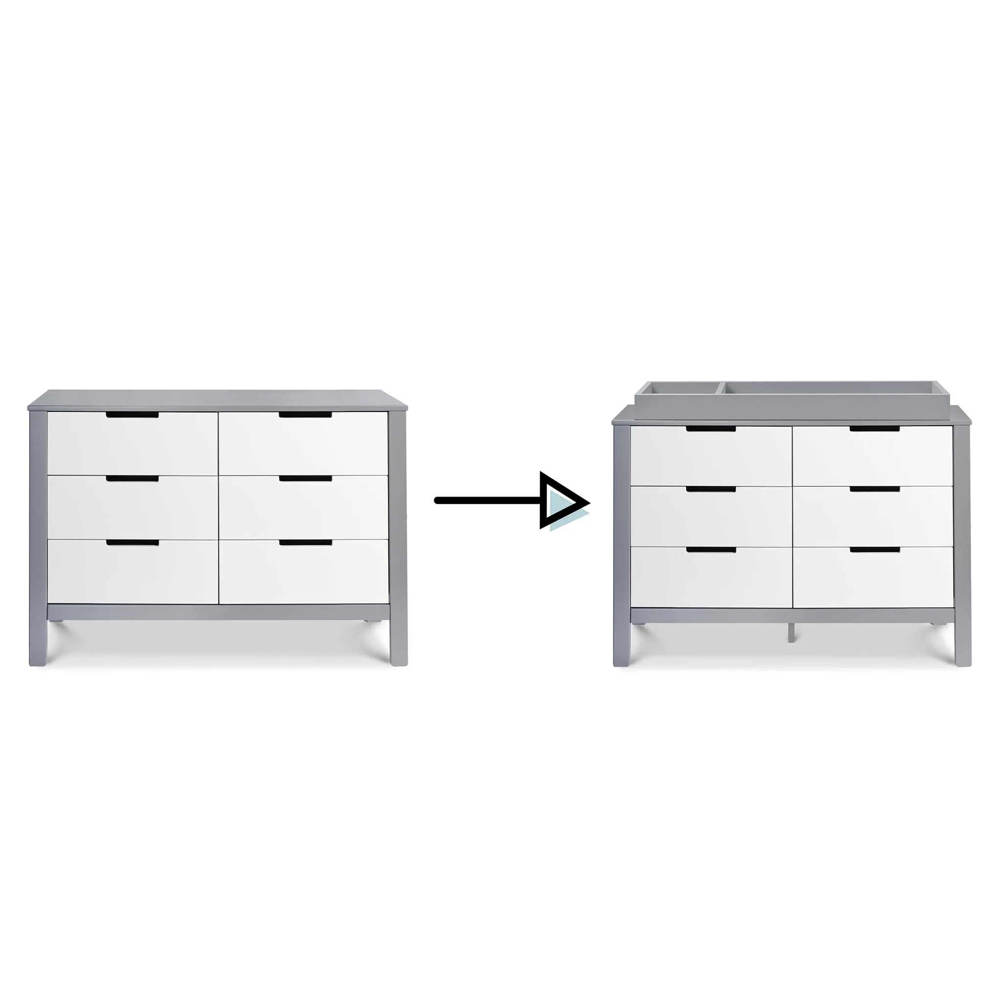 DaVinci Bureau 6 Tiroirs Colby - Gris Blanc