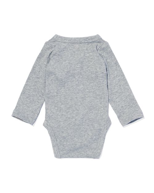 body croisé évolutif côtelé nouveau-né avec bambou stretch gris chiné