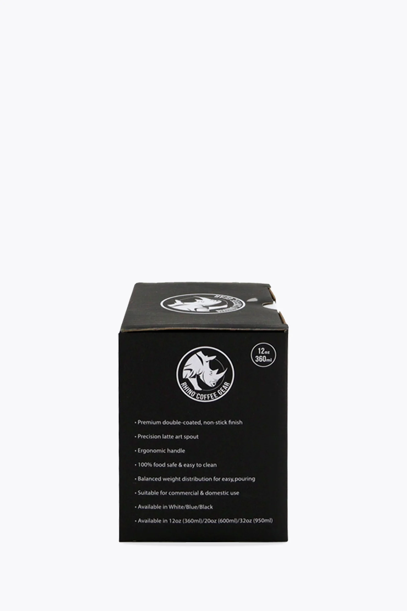 Rhinowares Teflon Milchkännchen Schwarz 360ml