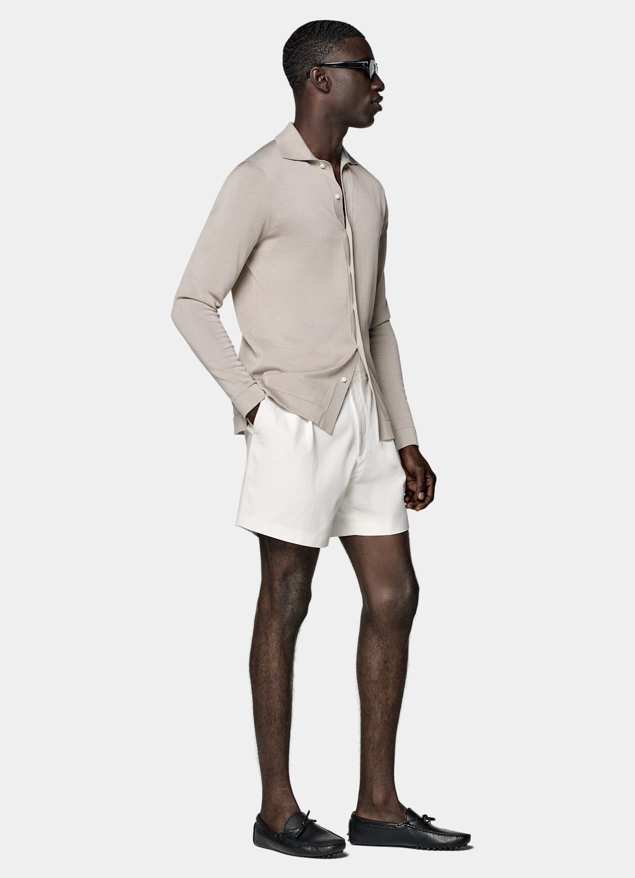 Short Straight Leg blanc cassé
