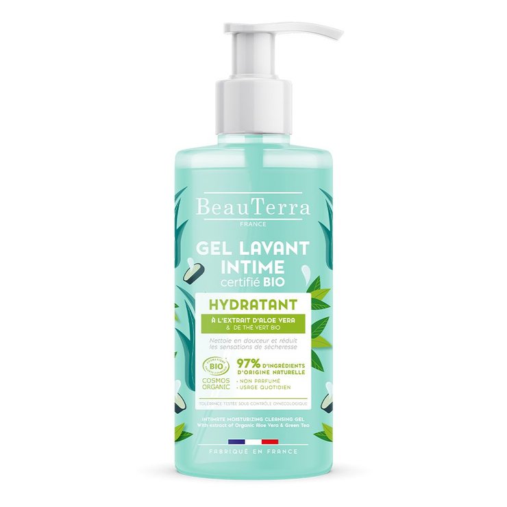 Gel Nettoyant Intime Hydratant 500ml Aloe Vera et Thé Vert Bio Beauterra