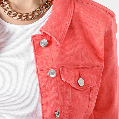 Veste Jean Femme Crop Soya Corail