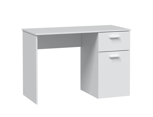 VS VENTA-STOCK - Bureau huelva 1 porte 1 tiroir blanc, 108 cm longueur