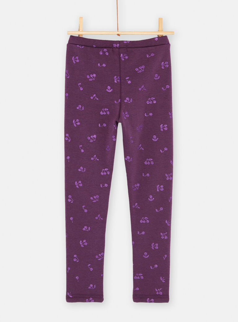 Legging raisin à imprimé cerise pour fille