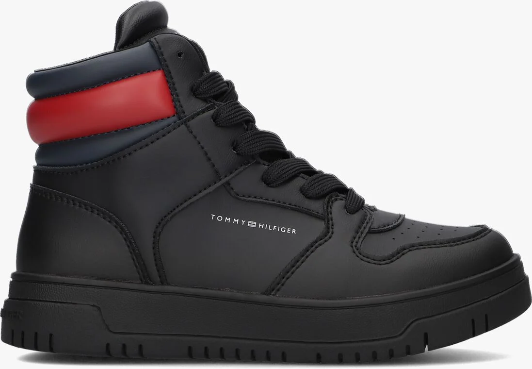 TOMMY HILFIGER zwarte tommy hilfiger hoge sneaker padded flag high top lace up
