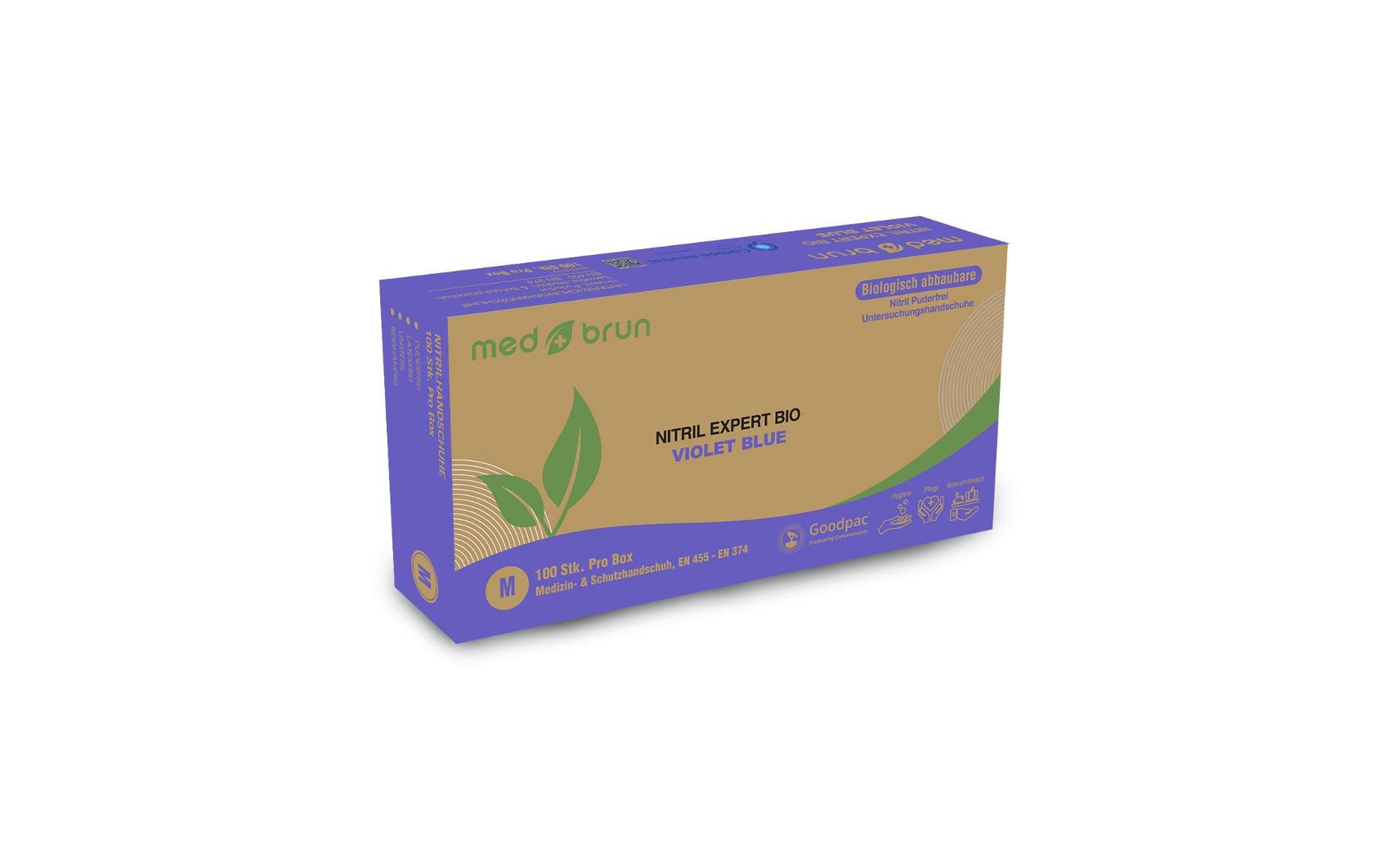 Nitril Expert Bio XL, Blauviolett, 100 StkEinweg Medizin- und Schutzhandschuh