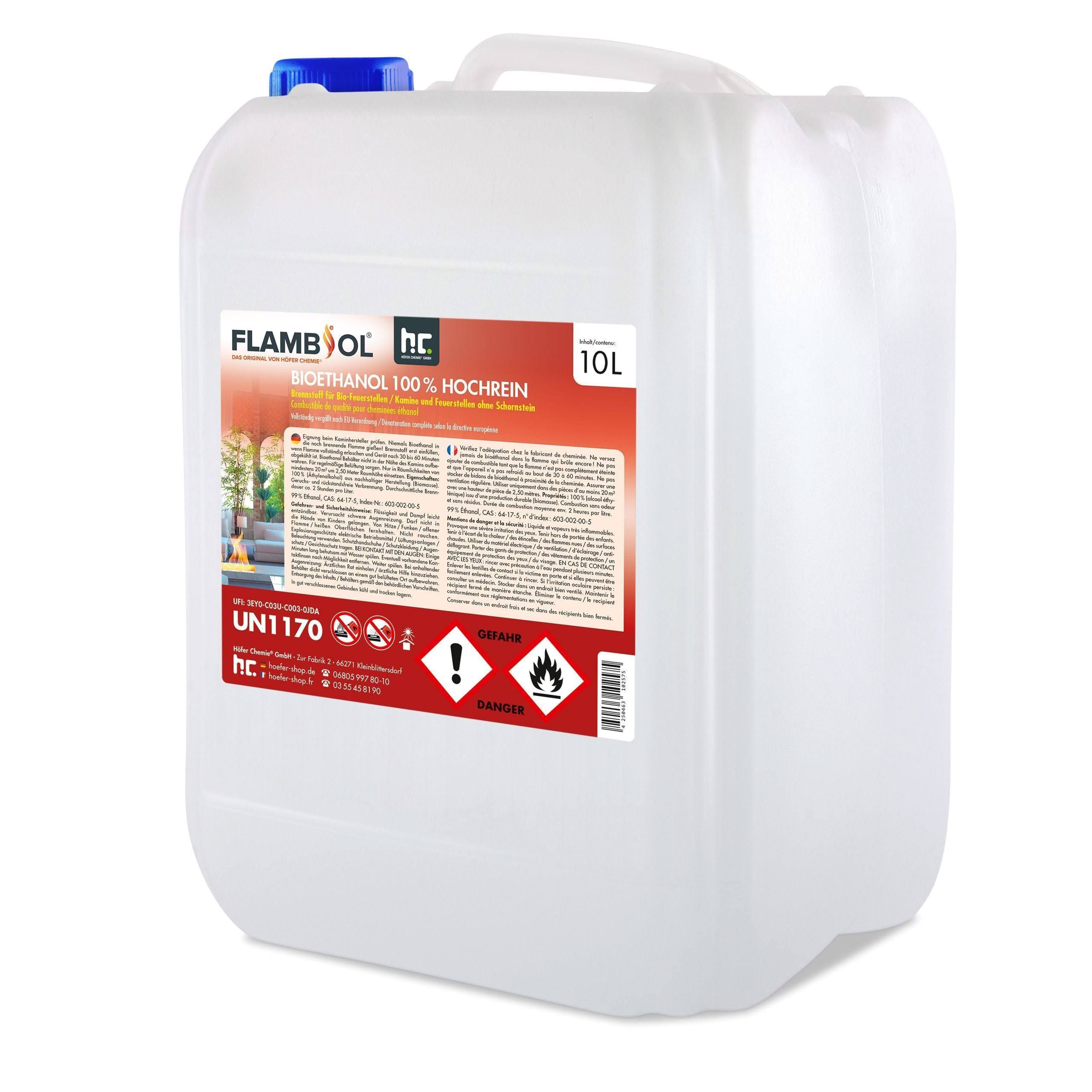 höfer chemie gmbh 3 x 10 Liter Bioethanol 100% in 10 L Kanistern