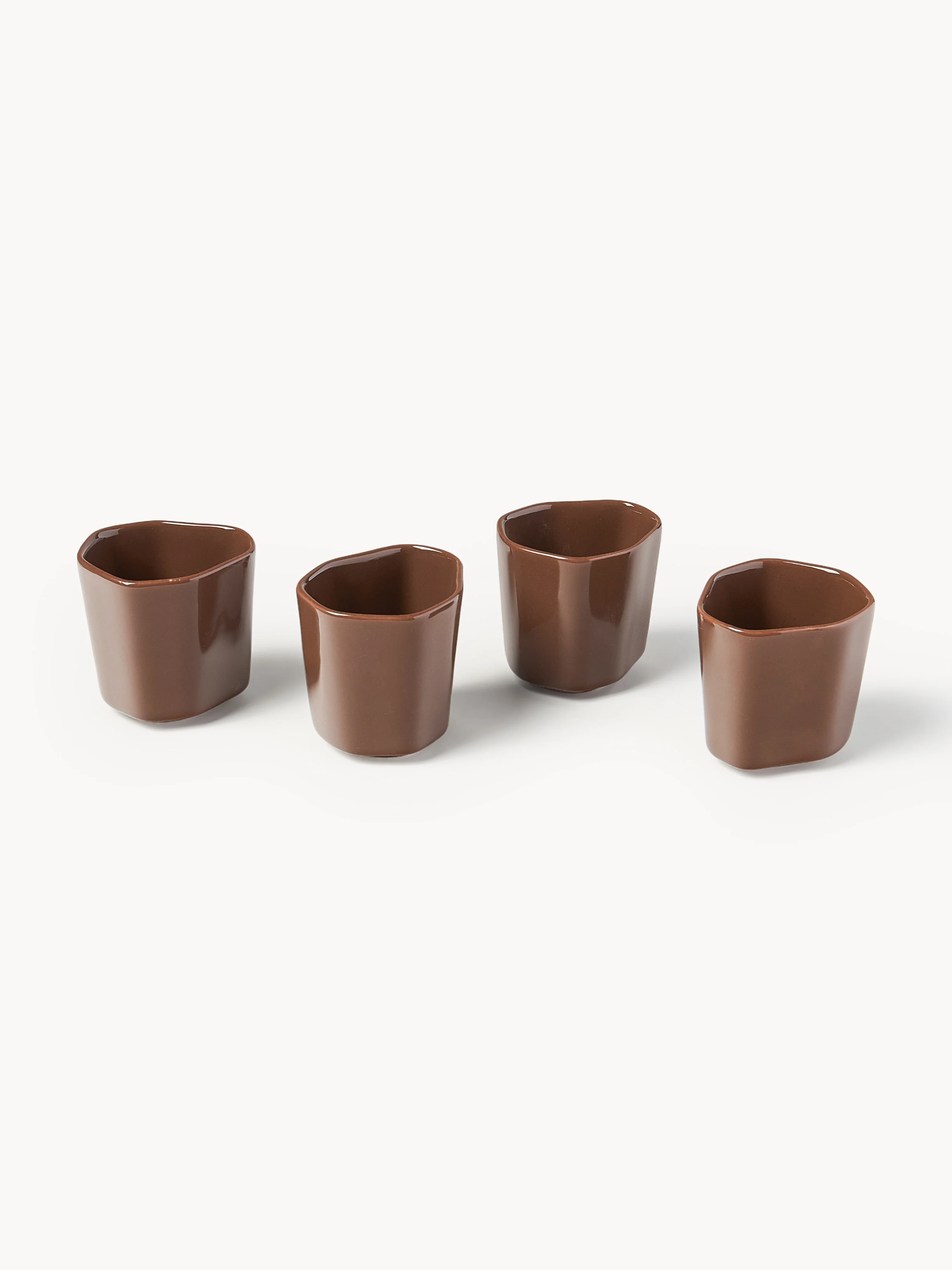 Espressokopjes Joana in organische vorm van porselein, 4-delig