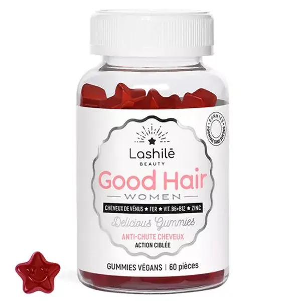 Lashilé Beauty Good Hair Feminino Antiqueda de Cabelo Sem Açúcar - Pacote com 3 x 60 gomas