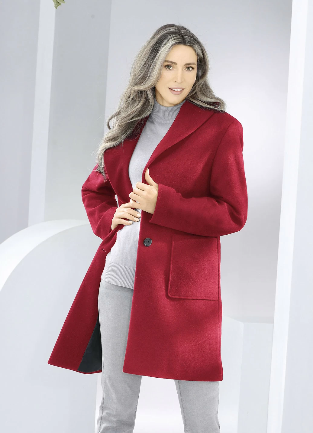 Kurzmantel mit Knopfleiste