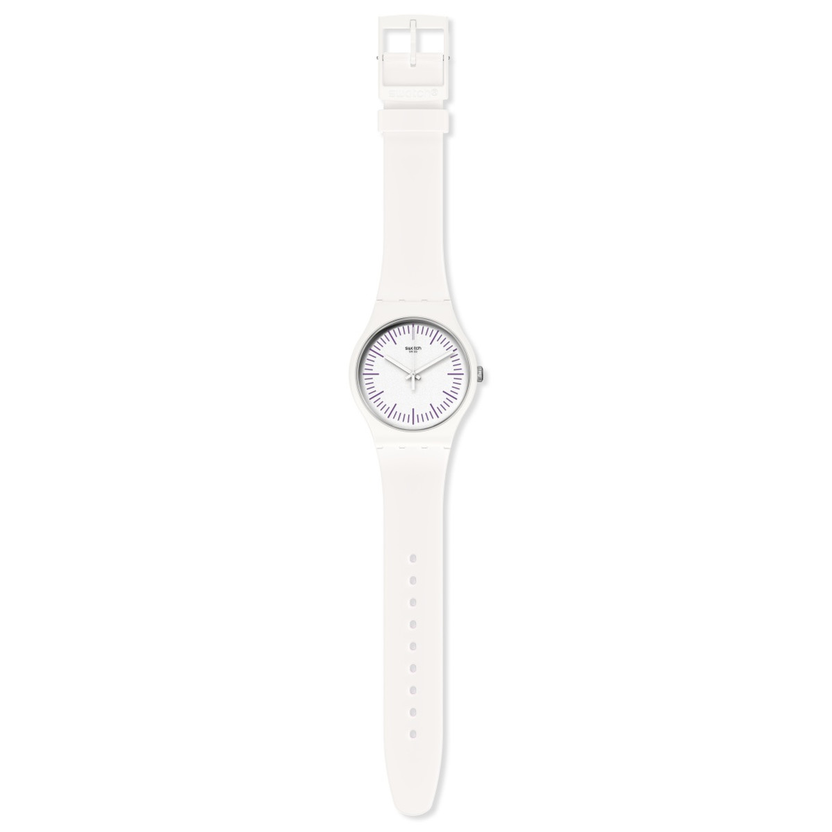 Montre Swatch mixte silicone blanc