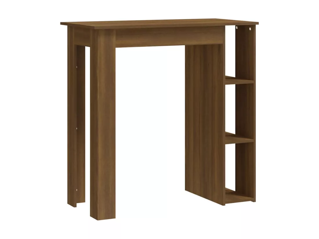 Table de bar avec étagère Chêne marron 102x50x103,5cm Aggloméré