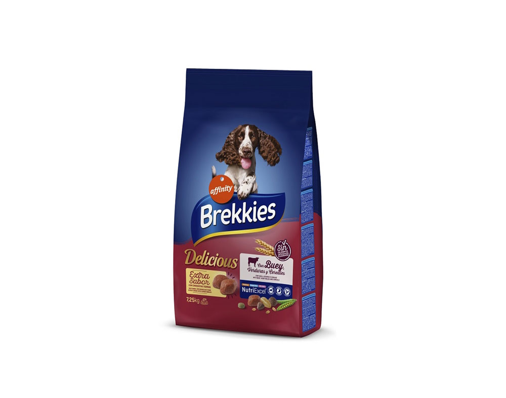 RAÇÃO CÃO BREKKIES DELICIOUS VACA 7.25KG