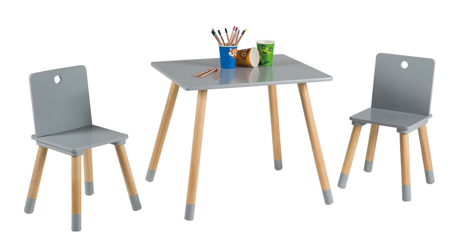 roba Sitzgruppe 3-teilig grau/ braun