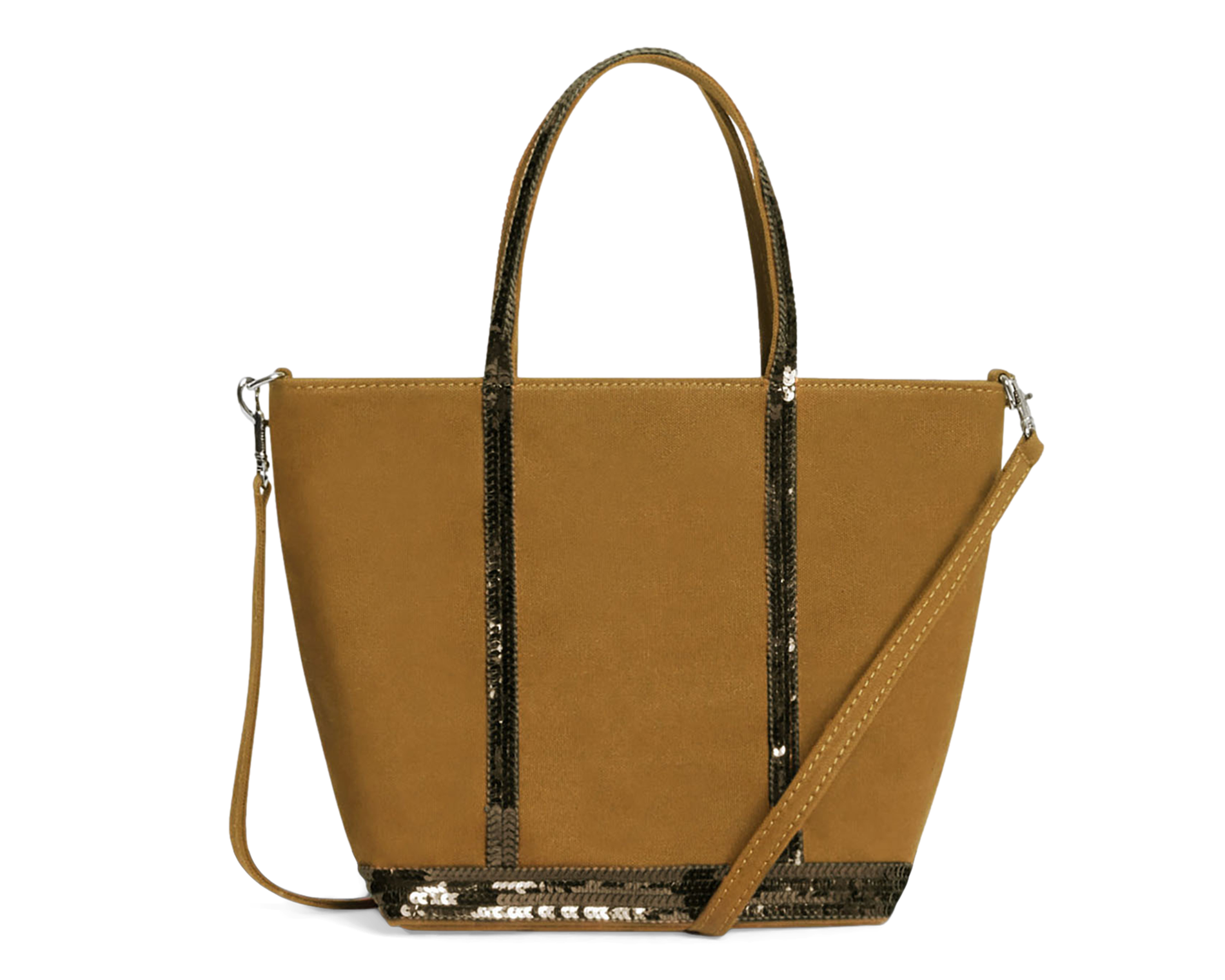 Cabas S en coton à sequins | Marron