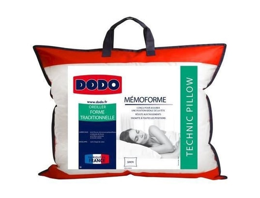 DODO - Oreiller rectangle Oreiller a mémoire de forme memoforme - 50 x 70 cm