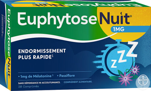 Euphytose Nuit Sommeil Mélatonine Et Passiflore 30 Comprimés