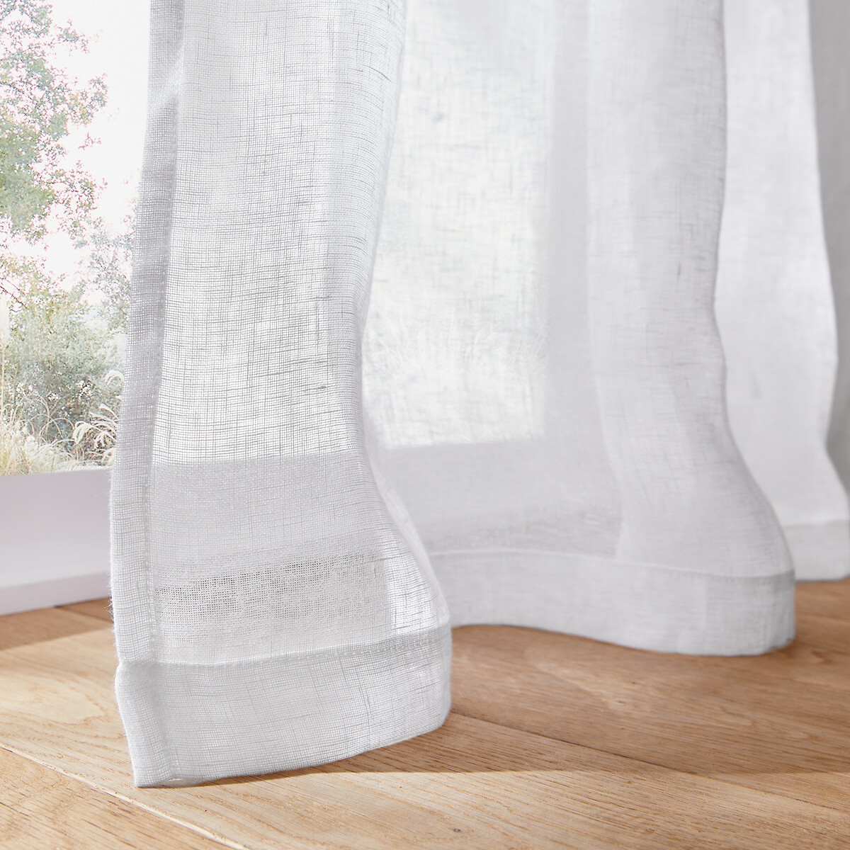 LA REDOUTE INTERIEURS<br>Cortina de linho com ilhós, Onega