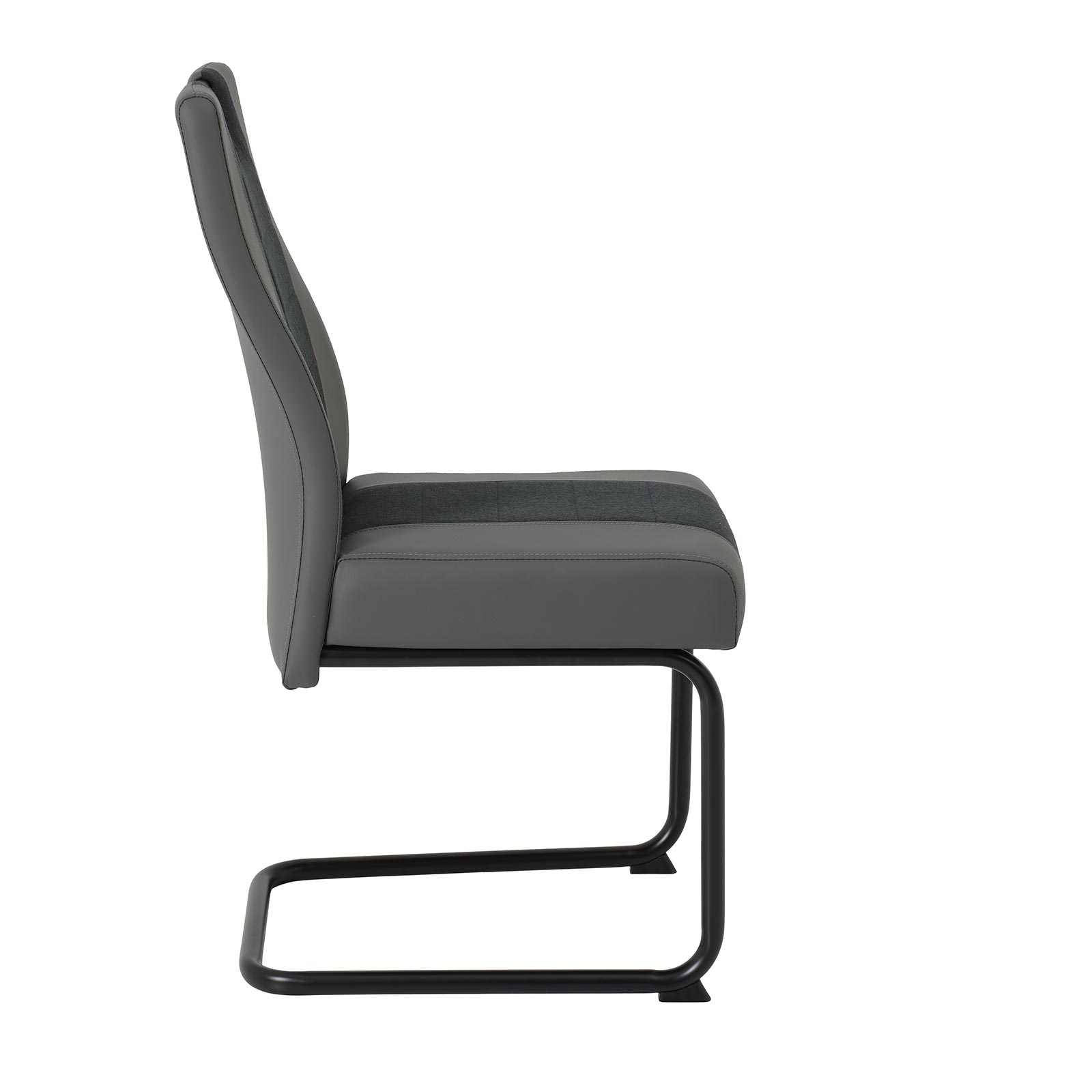 Schwingstuhl - grau-anthrazit - Stoff-Lederoptik-Mix