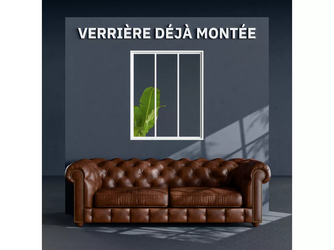Verrière 3 Carreaux - Déjà Montée - Blanc