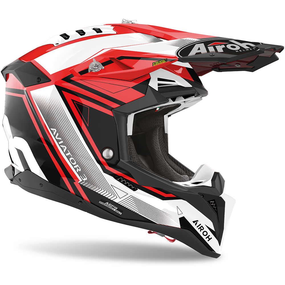 Airoh - Casque Aviator 3 League Noir Brillant / Blanc / Rouge