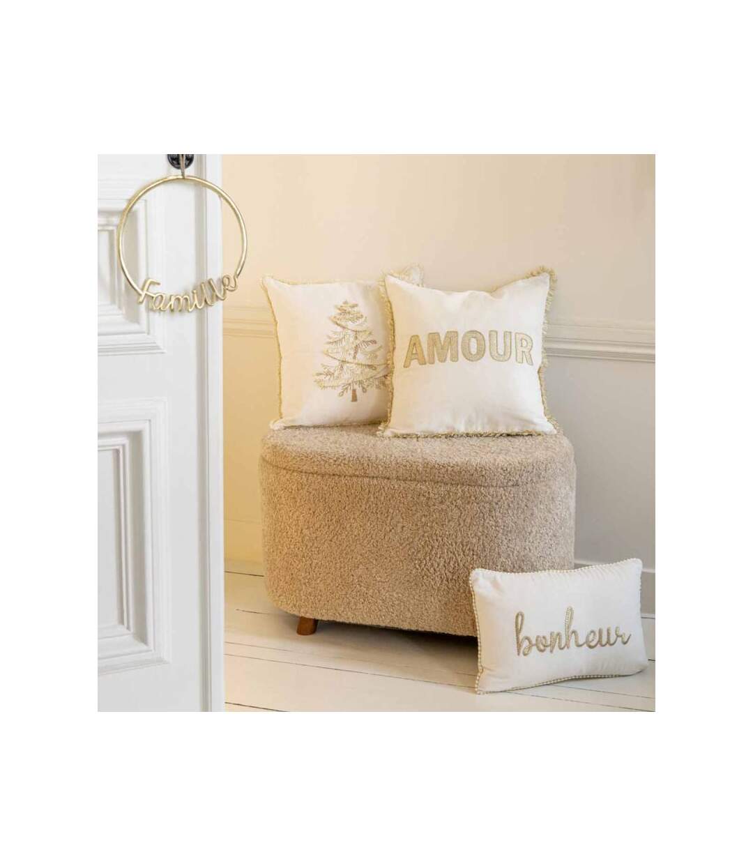 Paris Prix - Pouf & Coffre De Rangement teddy 80cm Beige