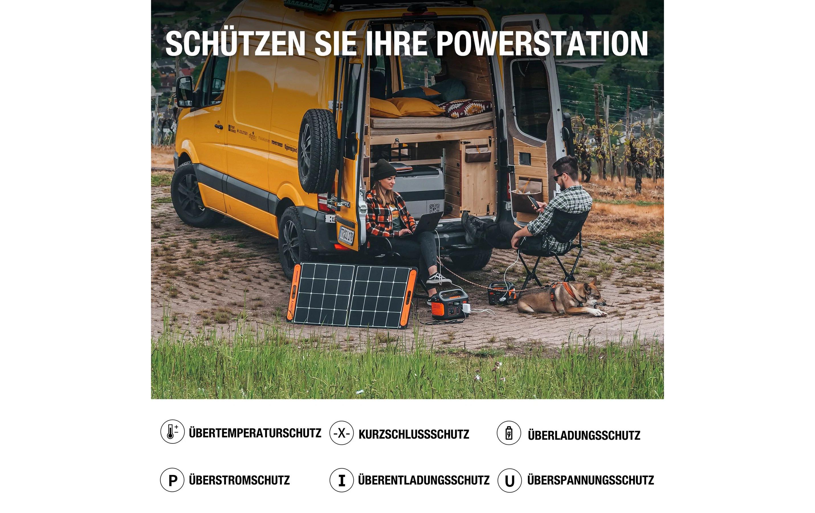 Power Station Kit Explorer 500 + SolarSaga 100 W, 518 Wh<br>Mobiler Stromspeicher und Stromgenerator mit 230 V Schuko Steckdose inkl. einem Solarpanel, Solar Generator