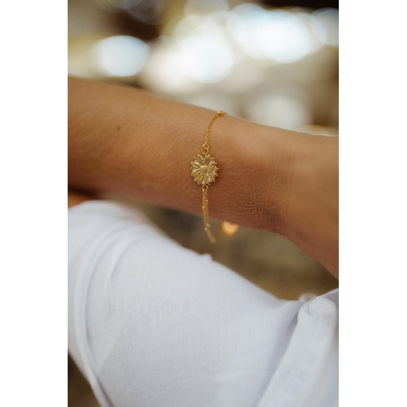 bracelet fleur plaqué argent - MAÏA