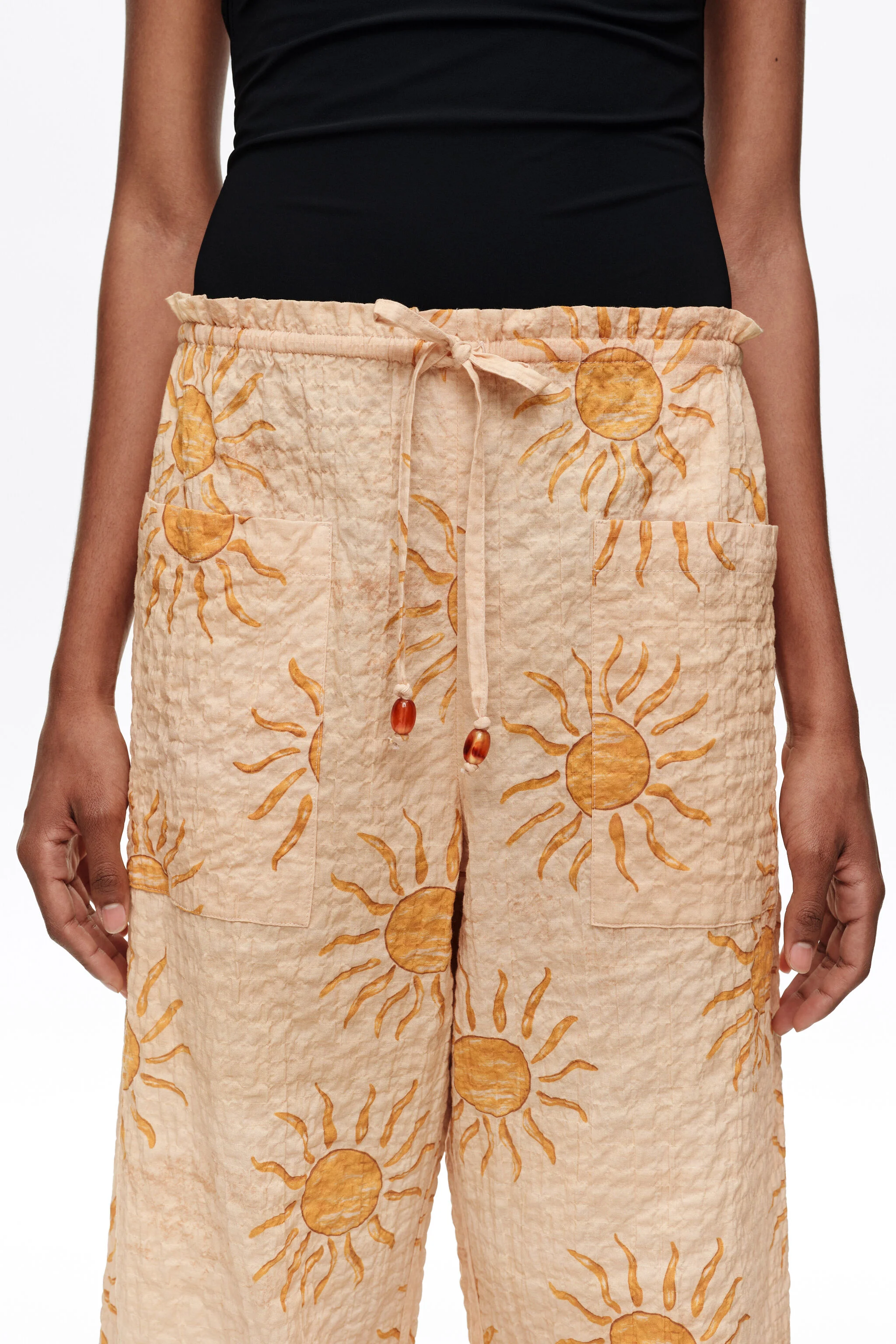 Calça jogger Bimba by the South em algodão texturizado