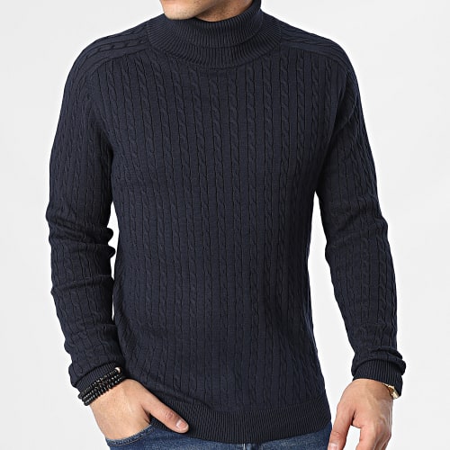 Pull Col Roulé Aiko Bleu Marine