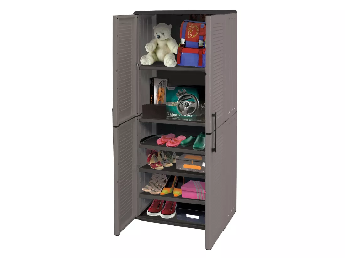 EASY Armoire avec étagère réglable gris foncé, 163x68x37 cms.