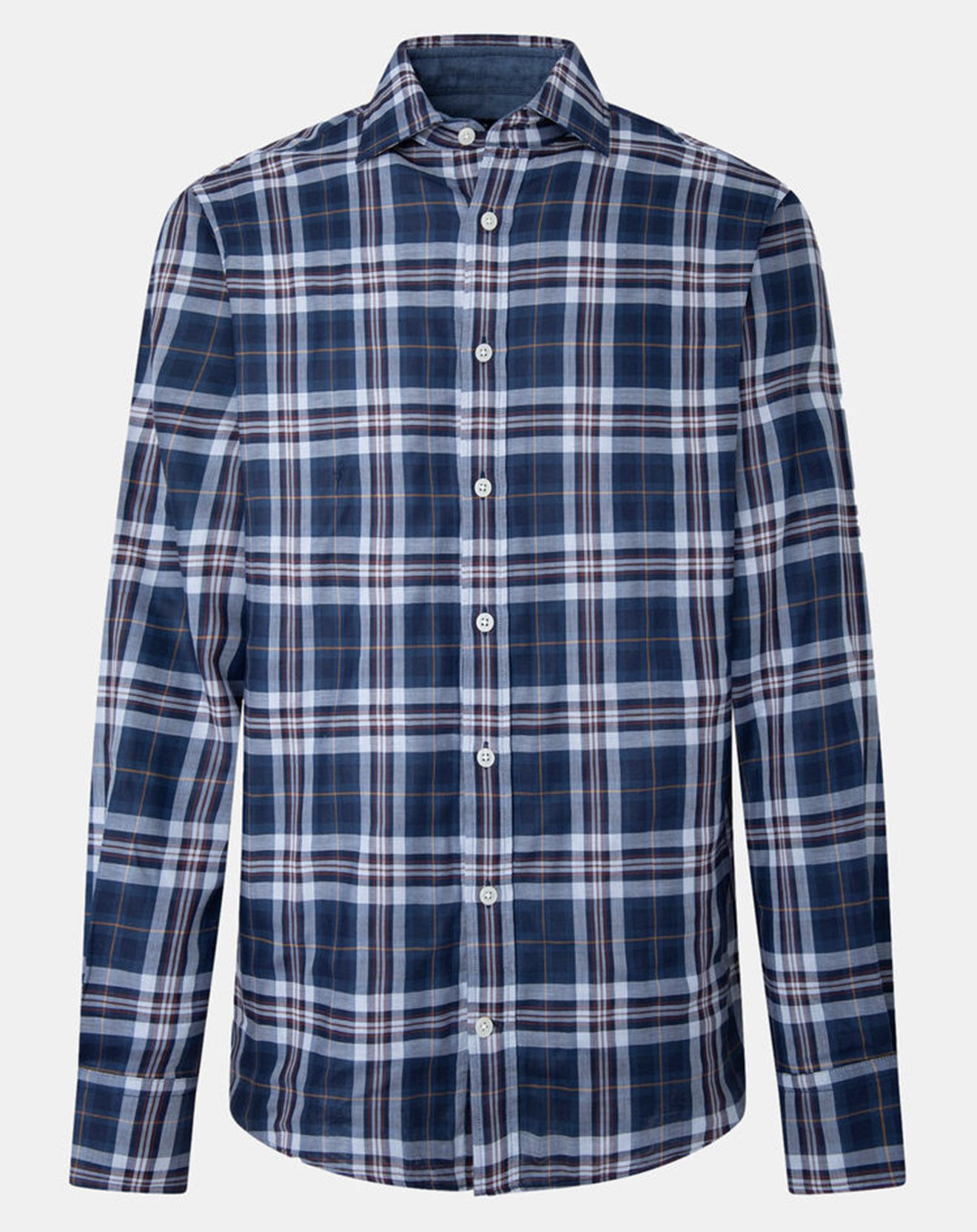 Hackett London Chemise Slim Fit Dark à carreaux bleue