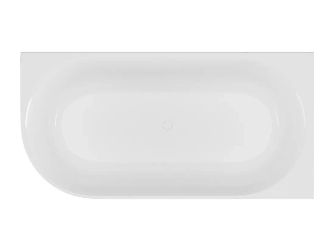Baignoire d'angle striée - 215L - 150 x 75 x 58 cm - Blanc mat - Acrylique - Angle droit - BARBORI