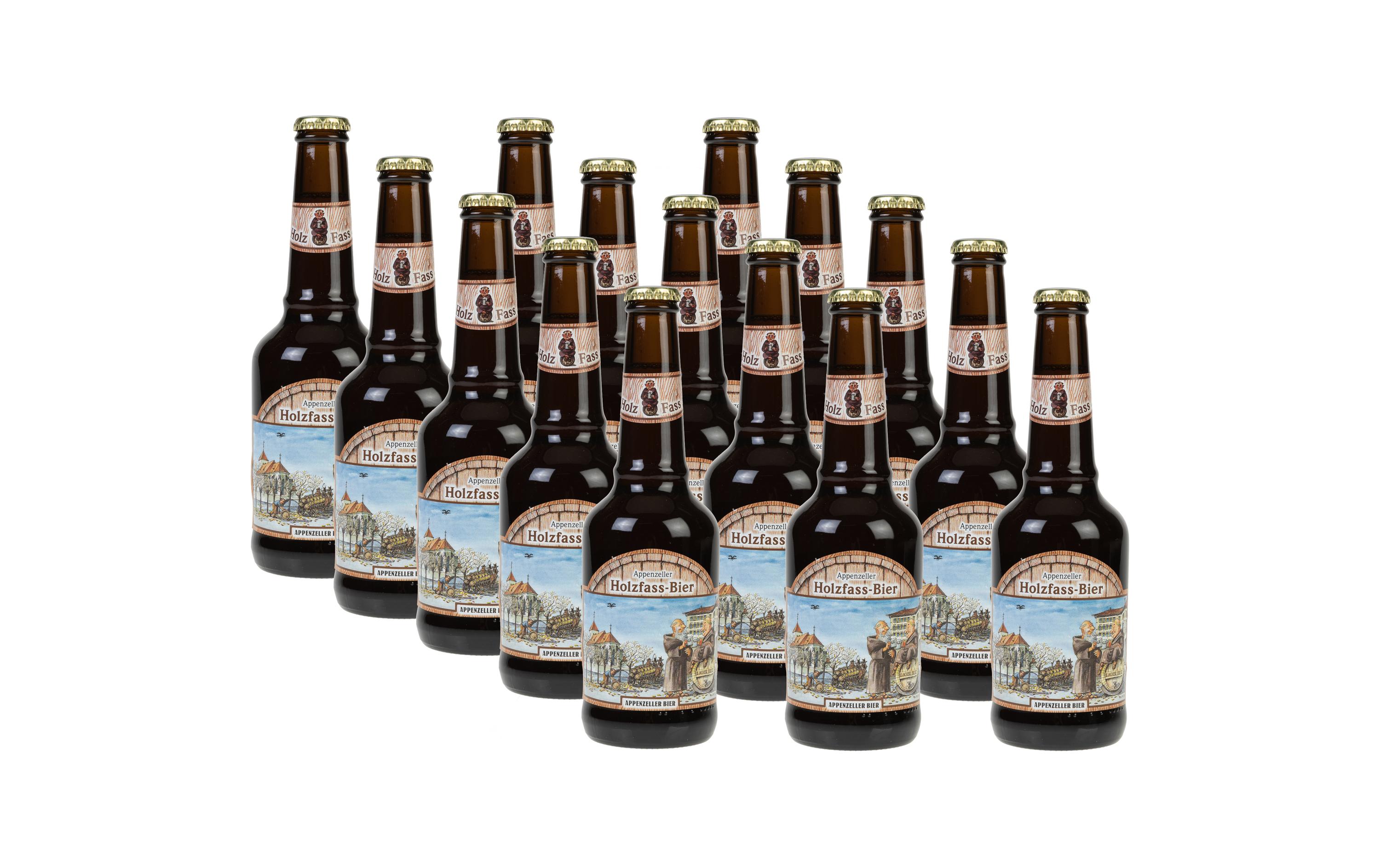 Holzfass Bier 15 x 0.33 lSchweizer Bier mit einer feinen Eichenholznote