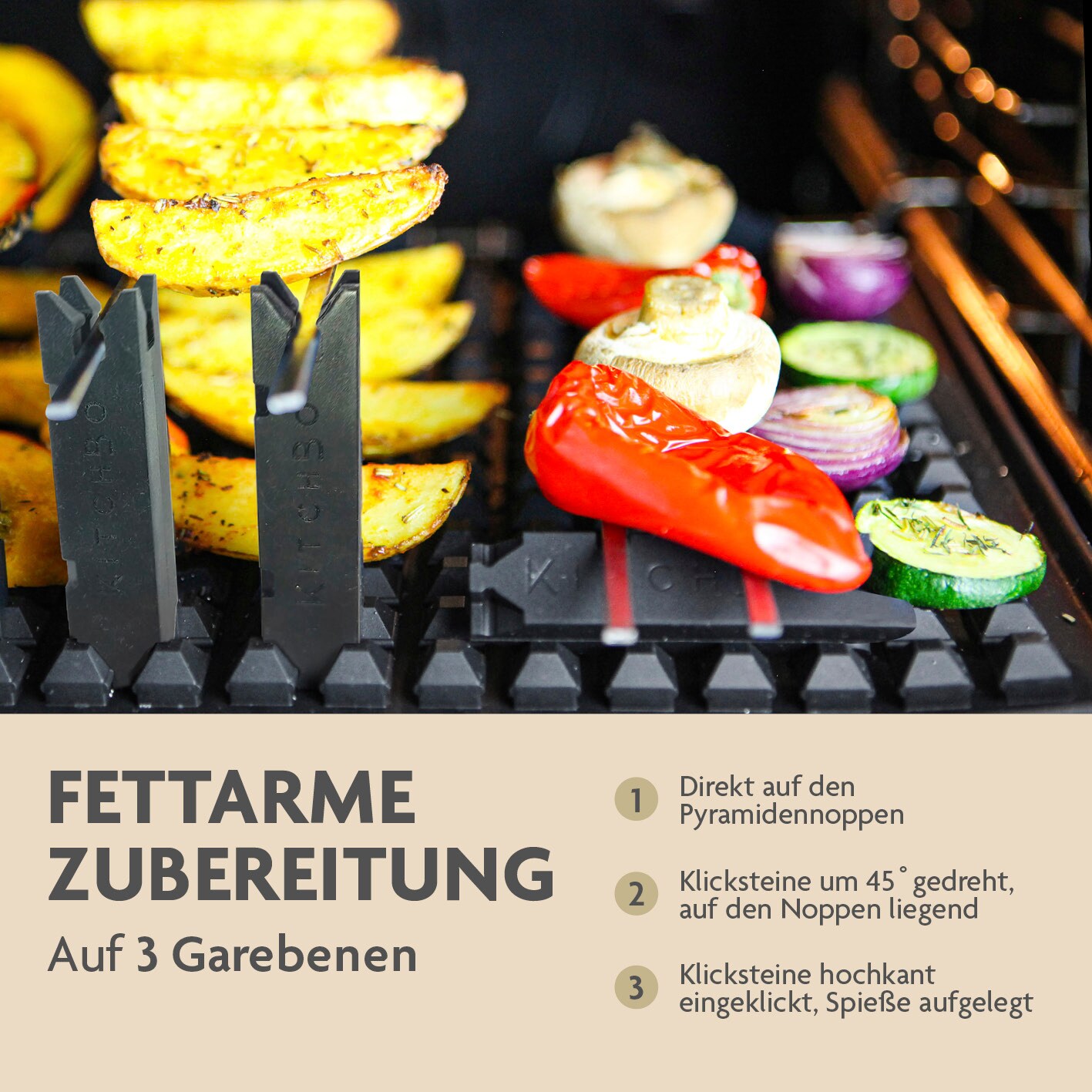 KitchBo Silikon-Backmatte Starter Set 8-tlg. 37x28cm schwarz