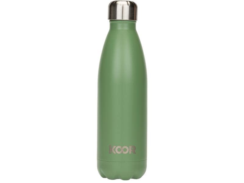 KOOR Trinkflasche Oliva 500 ml Thermosflasche aus Edelstahl