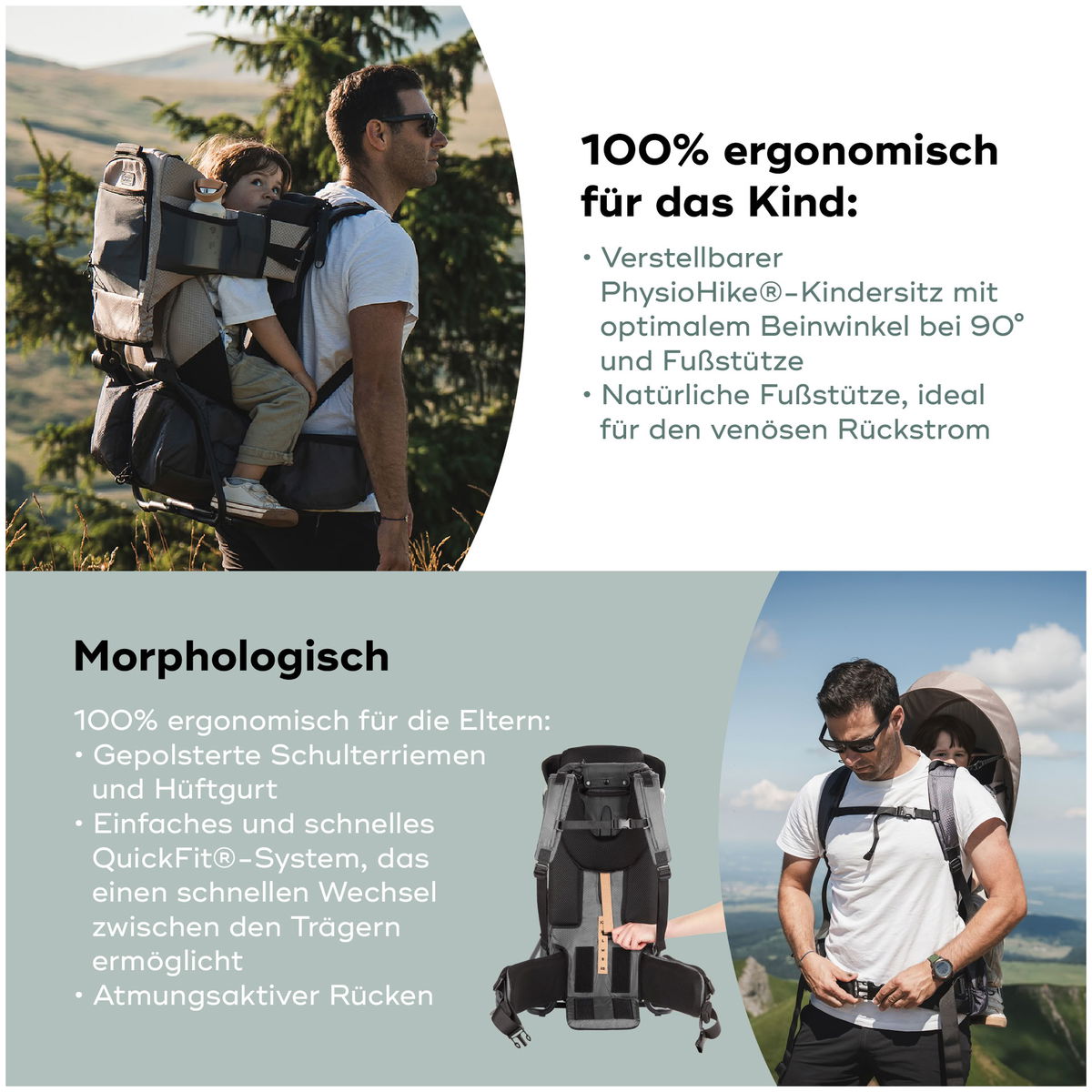 BabymoovBabymoov   Kindertrage Moov and Hike inkl. Regenschutz