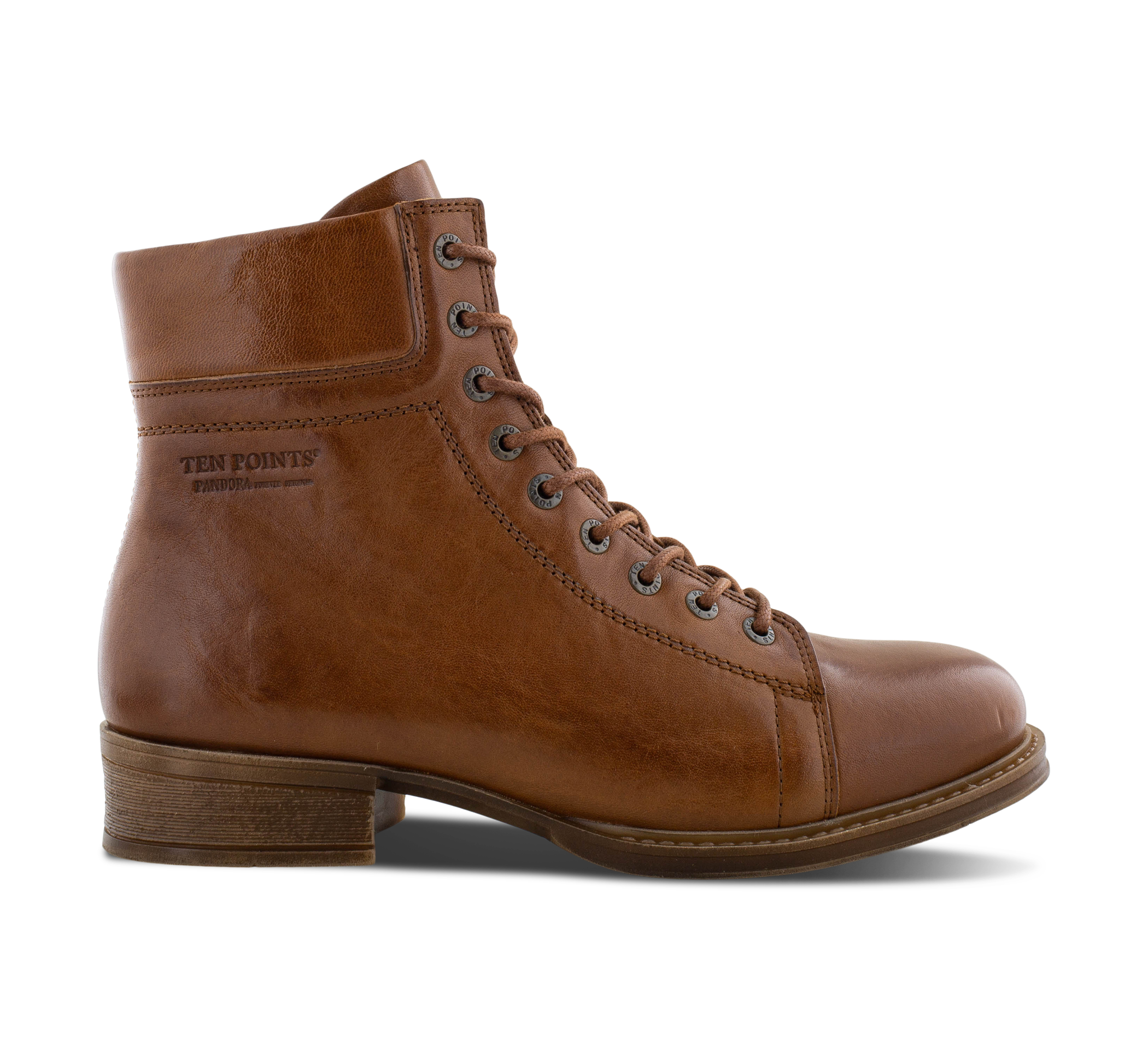 Ten Points Pandora - Schnürstiefel Leder braun