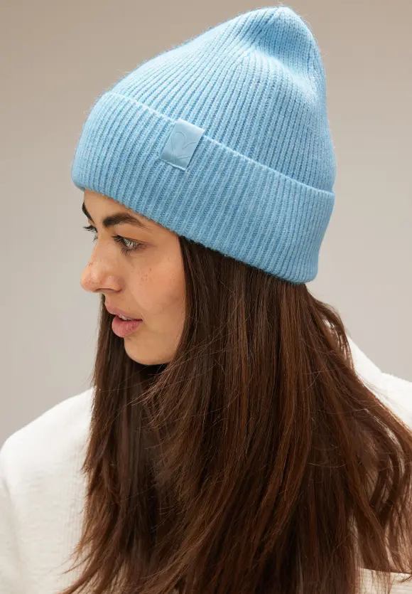 Strick Beanie - light alaska blue melange