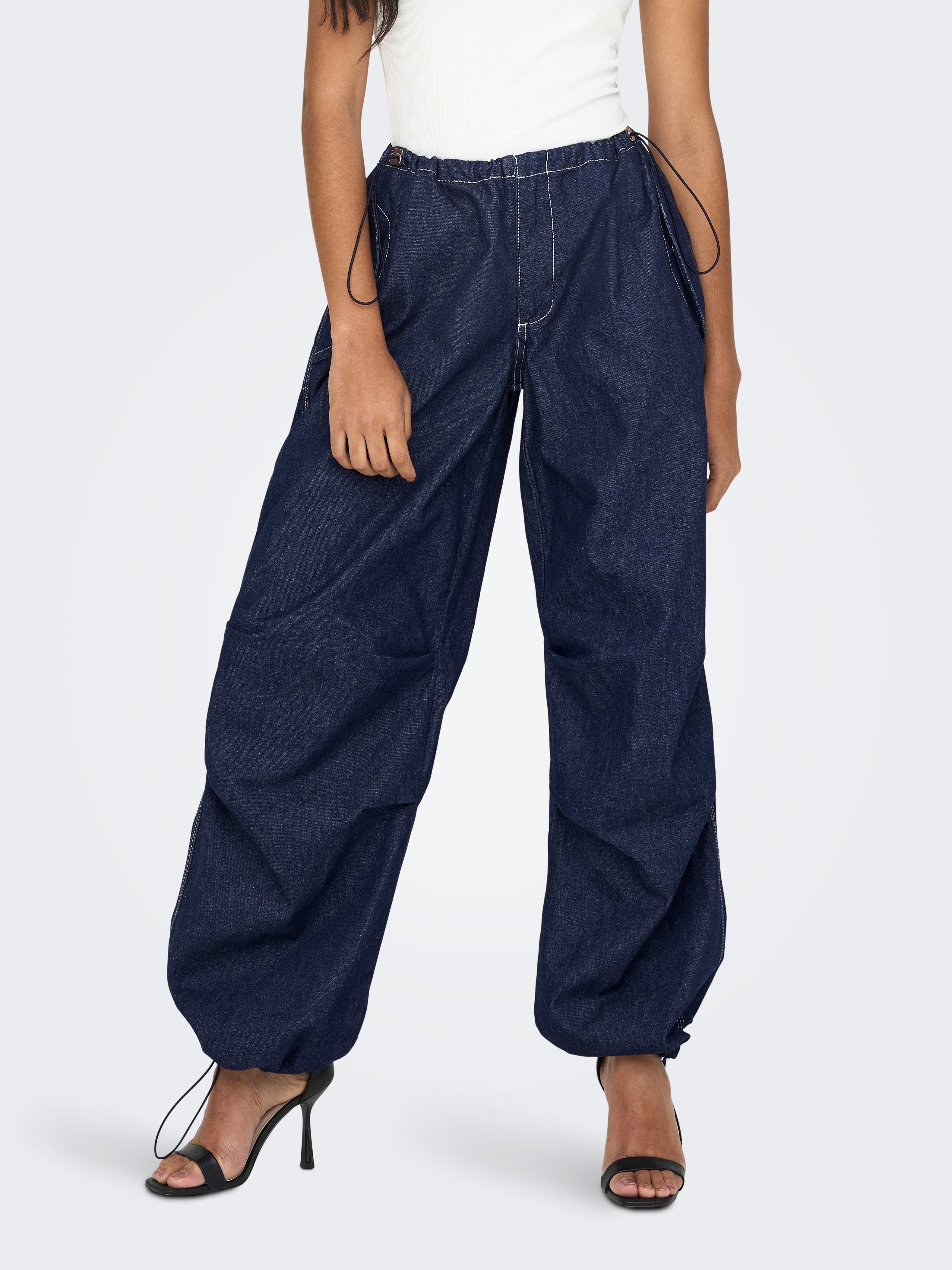 ONLKYLIE Mittlere Taille Locker geschnitten Jeans Dark Blue Denim