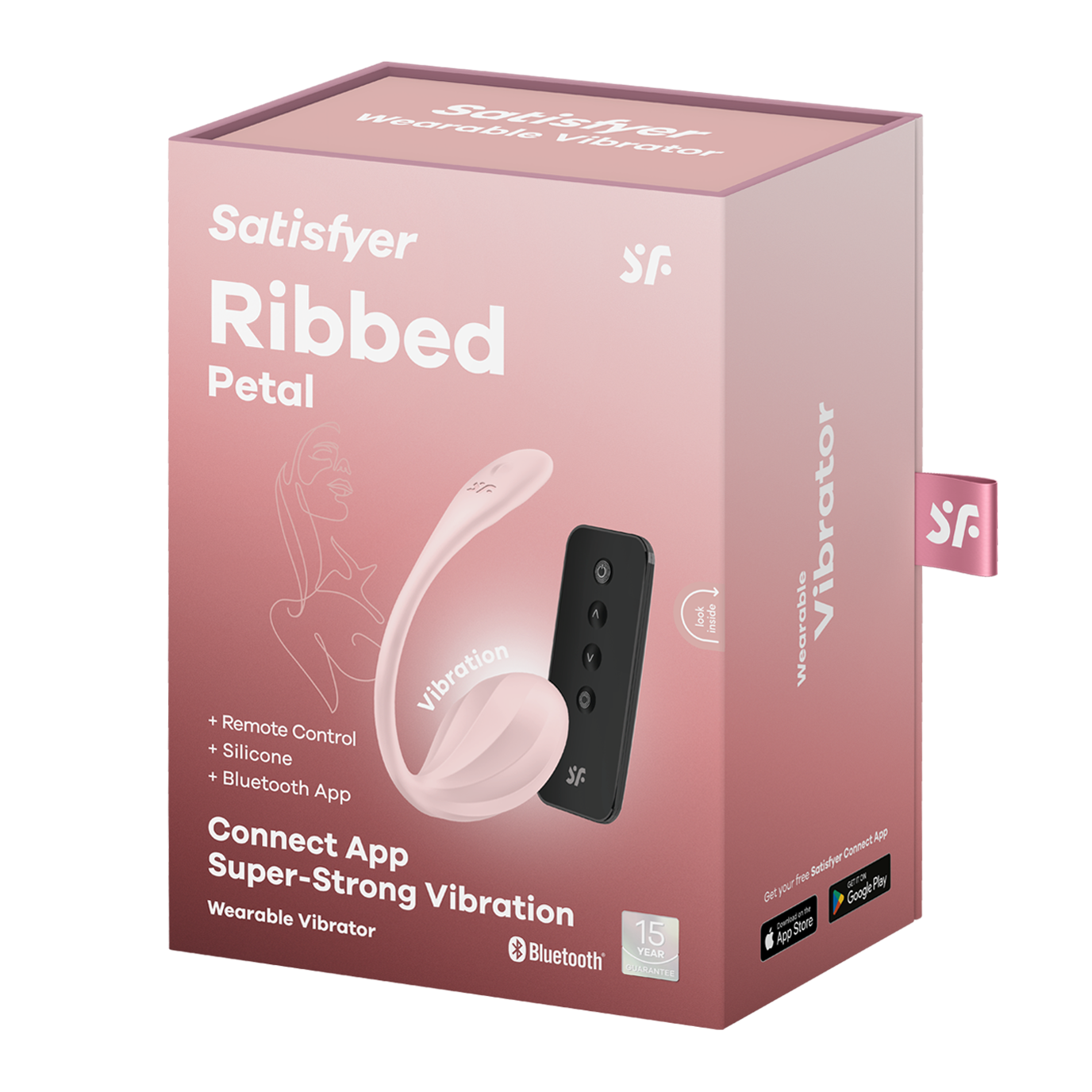 Ribbed Petal Vibrator mit App Steuerung   Bluetooth inkl. Fernbedienung (4061504002774) - Rosa