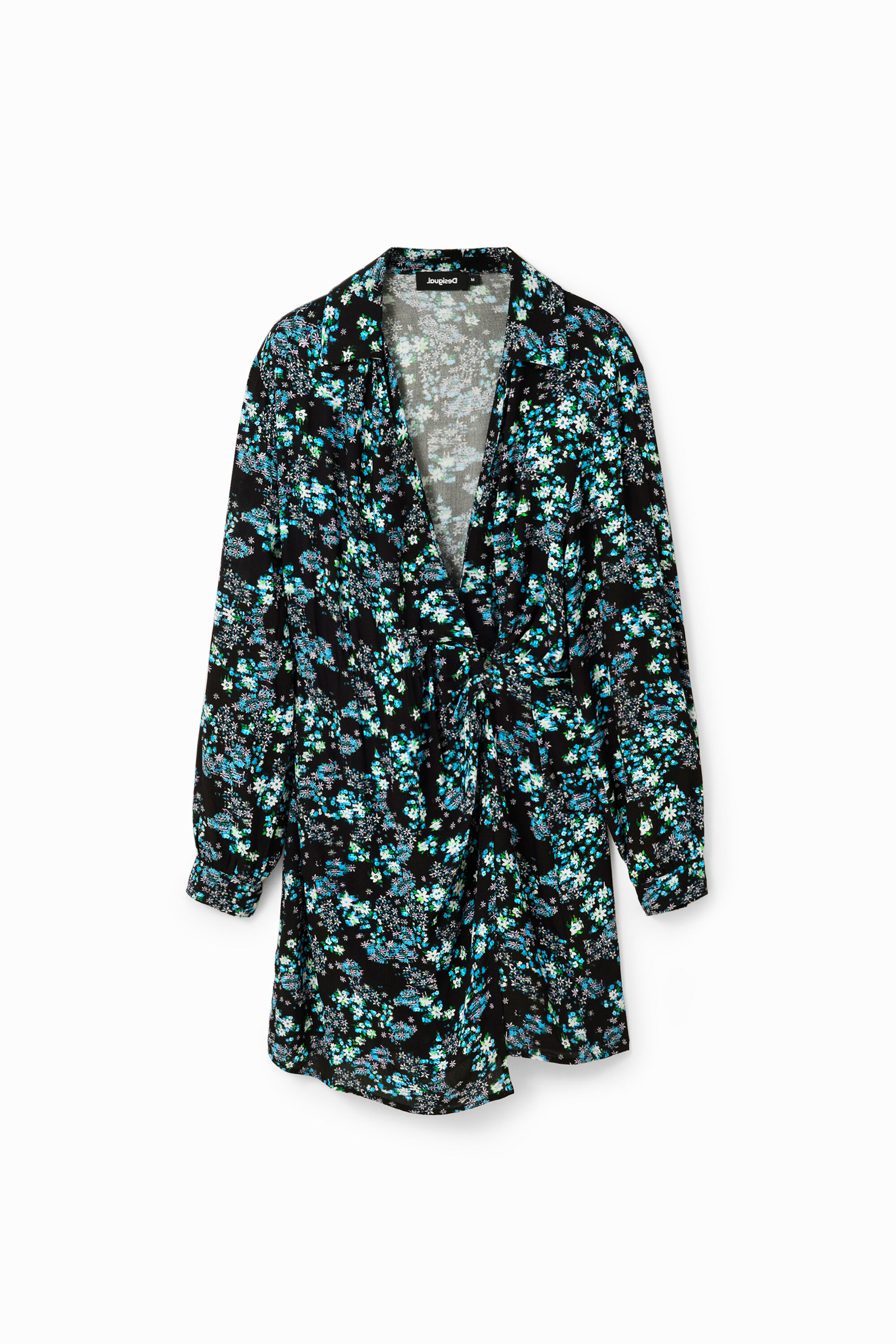 Robe courte croisée fleurs
