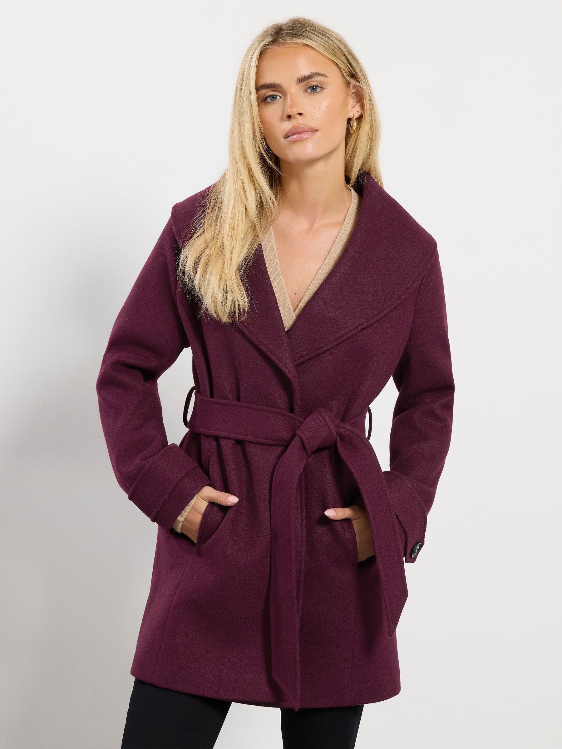 M&Co Petite Short Wrap Coat