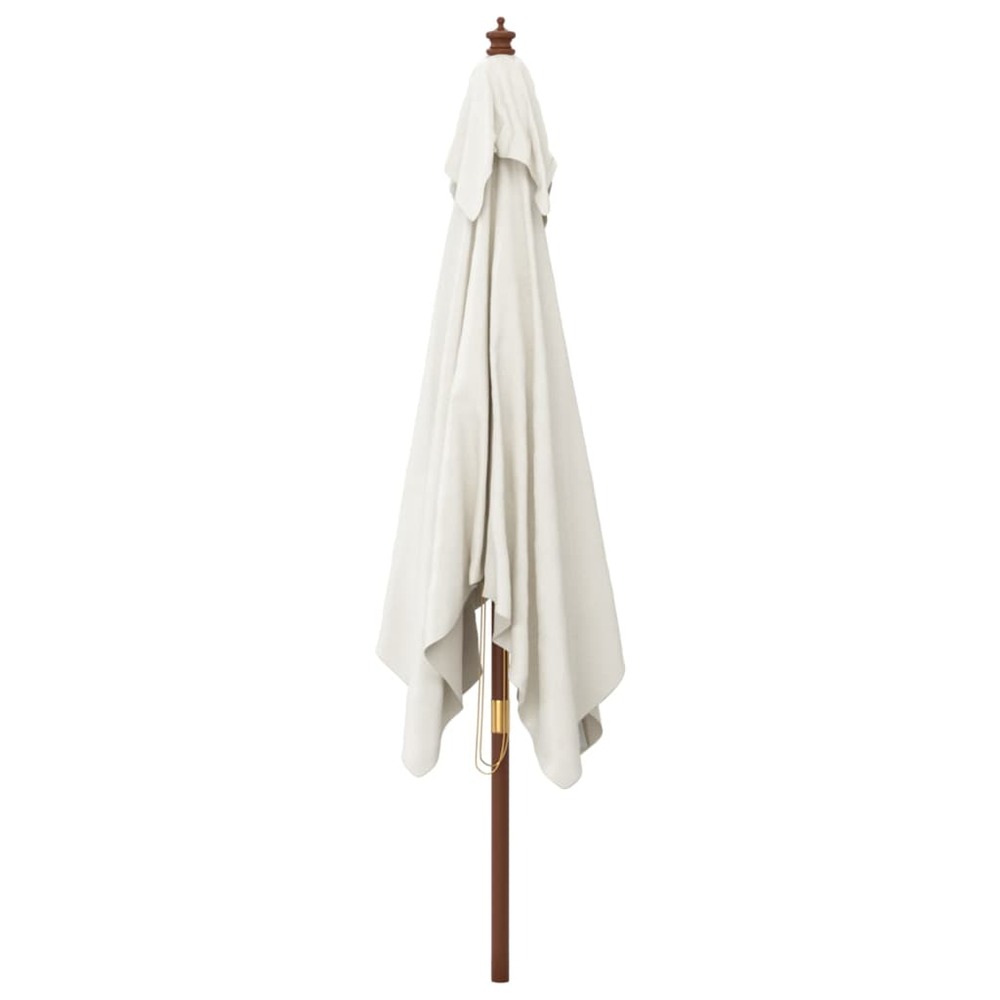 Parasol de jardin avec mât en bois 300 x 300 x 273 cm sable