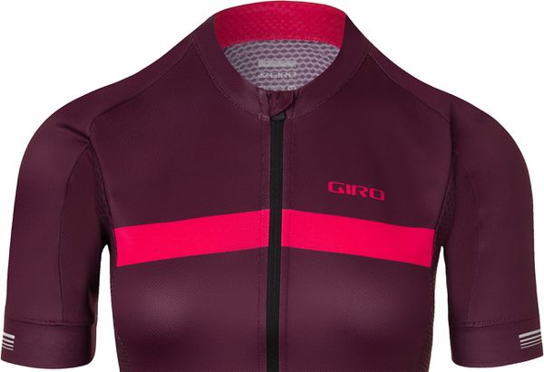 CHRONO Damen-Kurzarmtrikot  dark cherryraspberry stripe  S