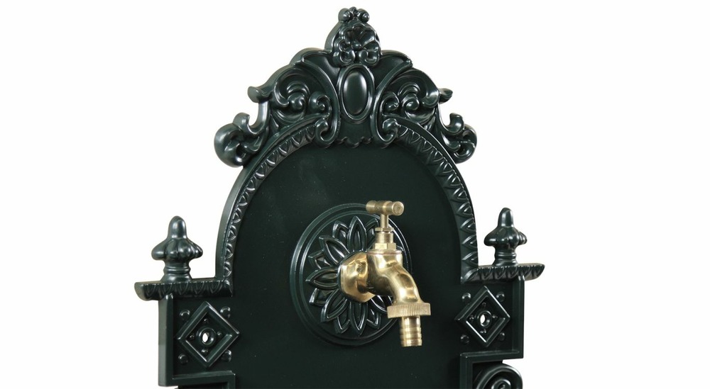 Fontaine de jardin aluminium vert 44x22x75.5cm